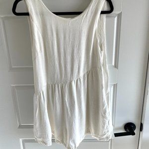 Princess Polly Off-White Asymmetrical Playsuit Romper - Size 6